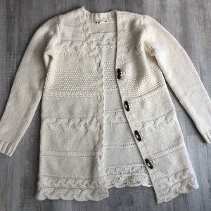 Ruff Hewn petite medium cream long knit sweater